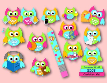 Black-White-Bright-OWL-School-Owls-Clip-Art-For-PersonalCommercial ...