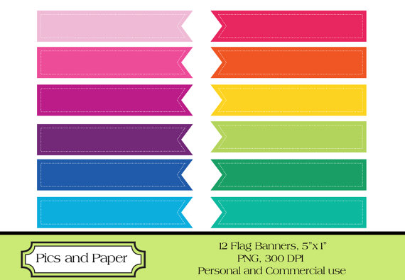Items similar to Digital Ribbon Flag Banner - Scrapbooking ...