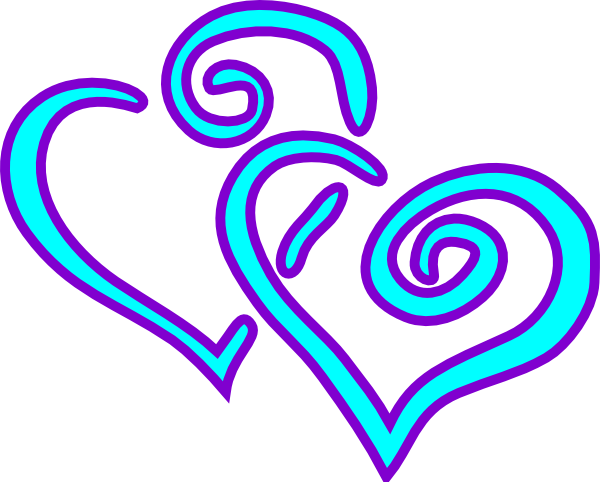 Aqua Purple Double Hearts Clip Art at Clker.com - vector clip art ...
