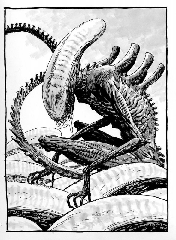 Guy Davis - Alien, in pierreux G's Guy Davis commissions Comic Art ...