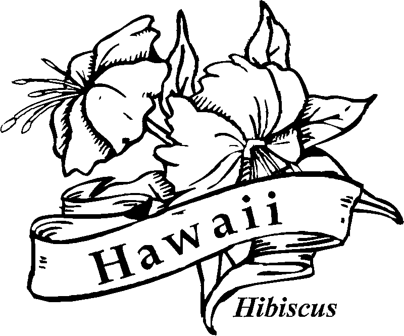 Printable Hawaiian Coloring Pages | 50 State Flowers Coloring ...