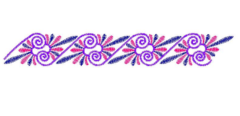 Plants Embroidery Design: Scrolling Border from Embroidery Patterns