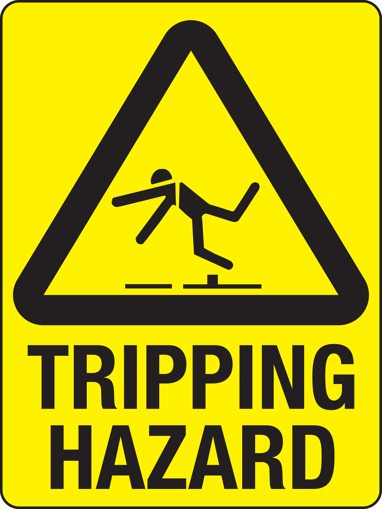 tripping hazard sign