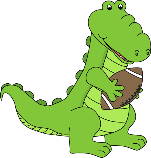 Alligator With a Football Clip Art - Alligator With a Football Image