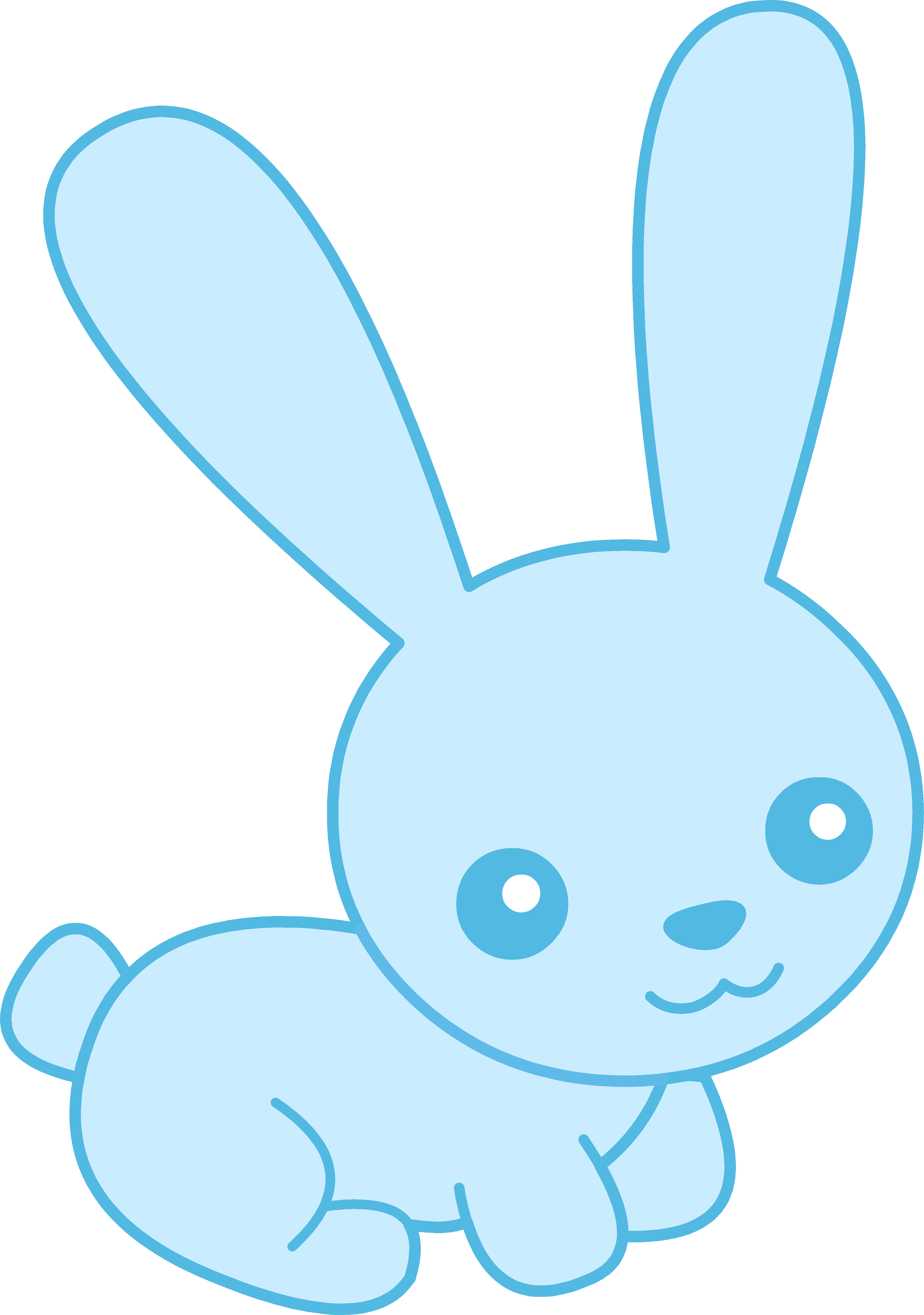 Cute Baby Blue Bunny - Free Clip Art