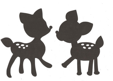 Two sweet deer silhouettes by hilemanhouse on Etsy