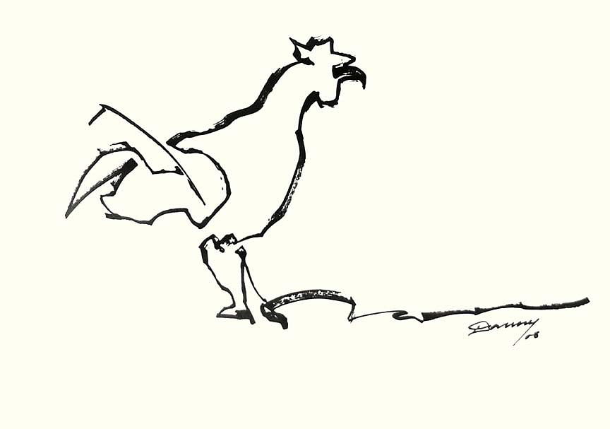 The Rooster by Daniel David Talegaonkar - The Rooster Drawing ...