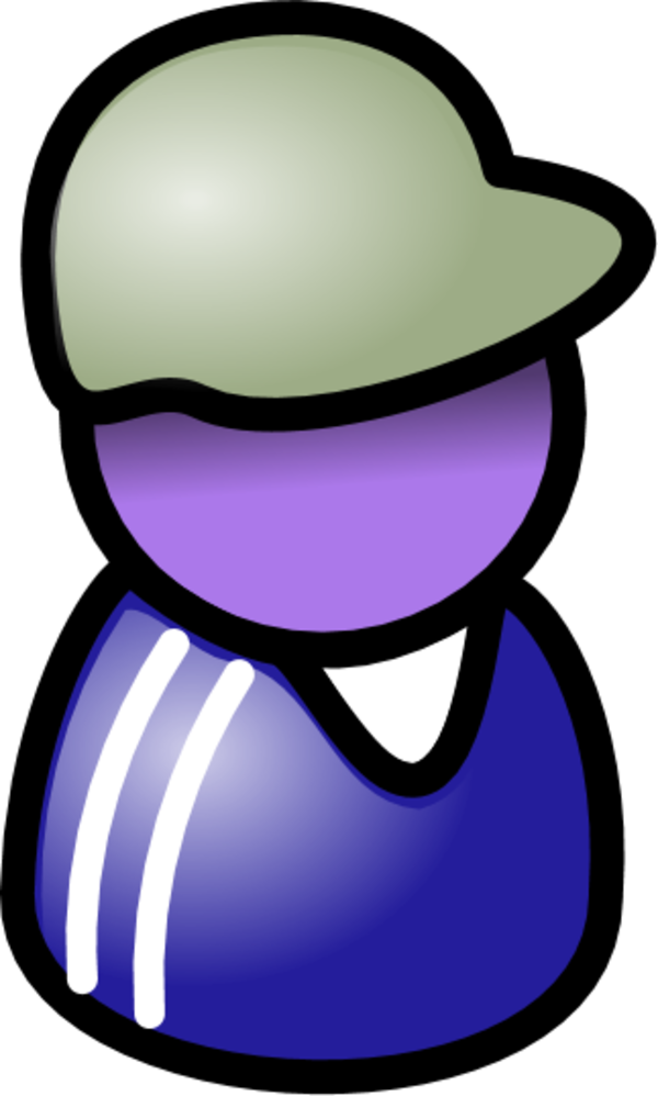 user icon male man wearing football hat - vector Clip Art