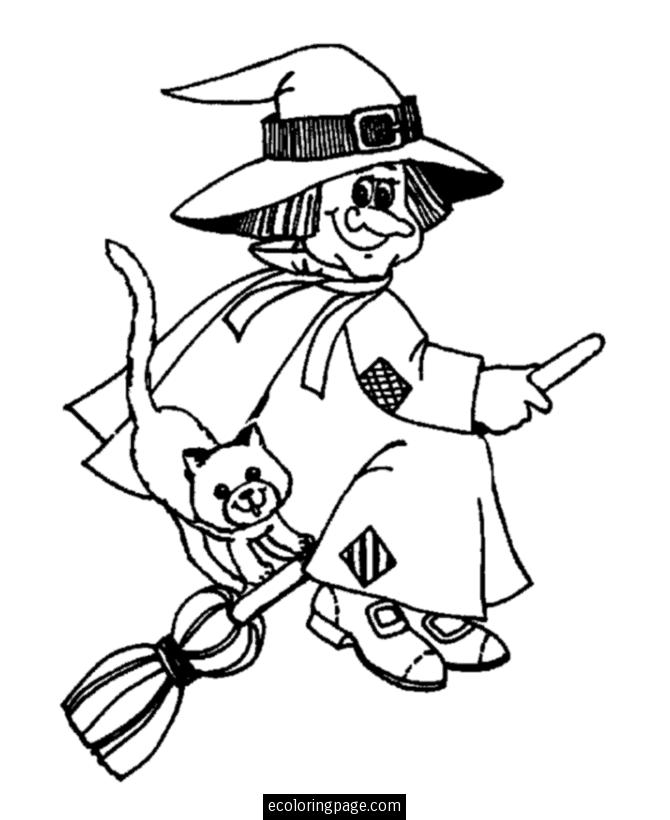 dog witch Colouring Pages