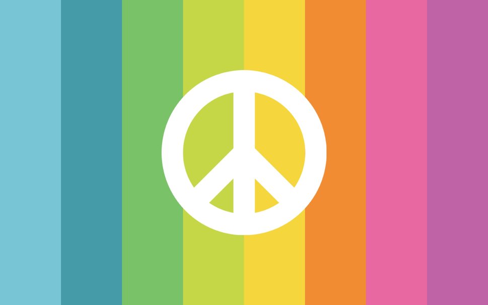 Pacífico, signo, símbolo, pacifismo, colores de arco iris rayas ...