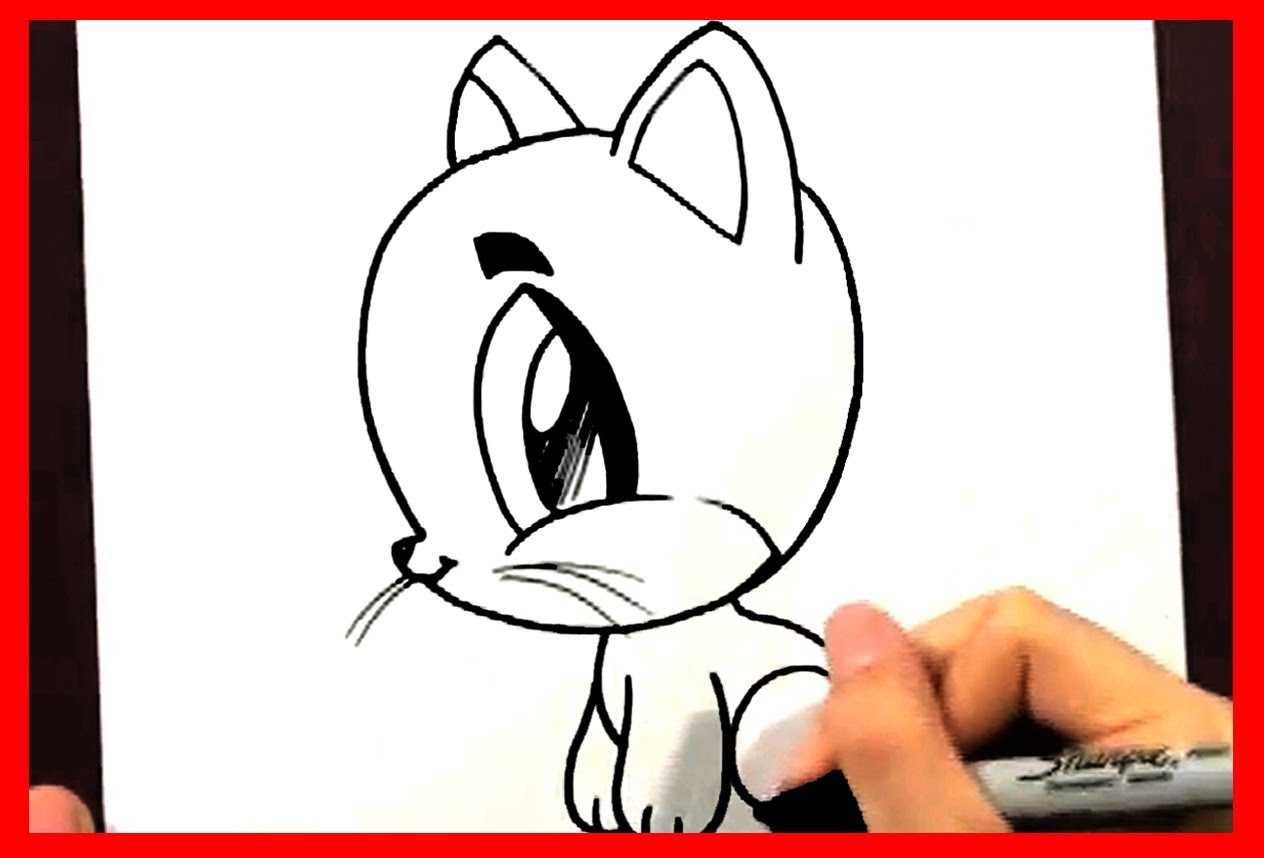 How to Draw a Cartoon Cat - How to Draw Easy Things Animals ...