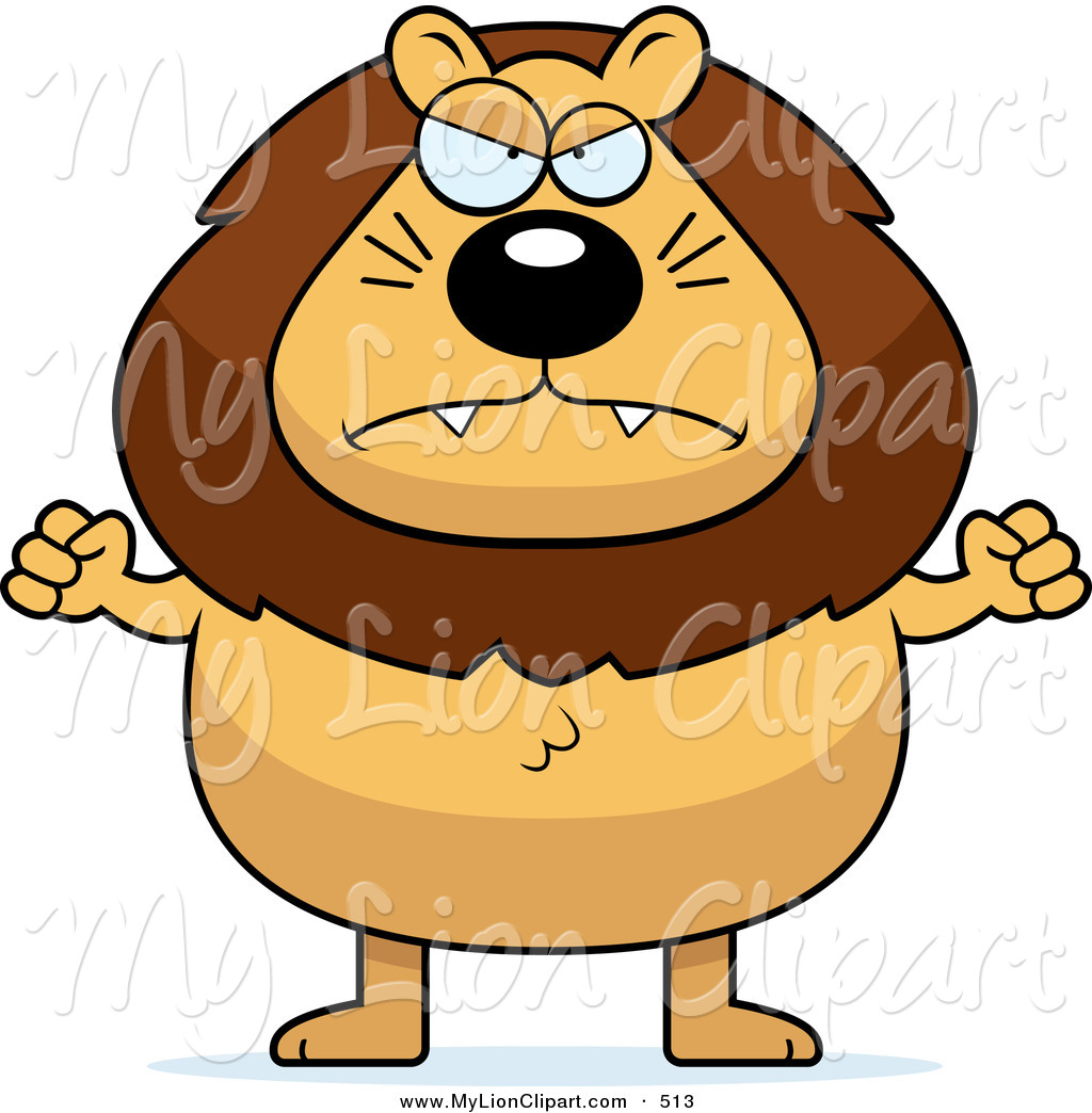 Clipart Of A Mad Lion Looking Forward By Cory Thoman - #513 - Cliparts.co