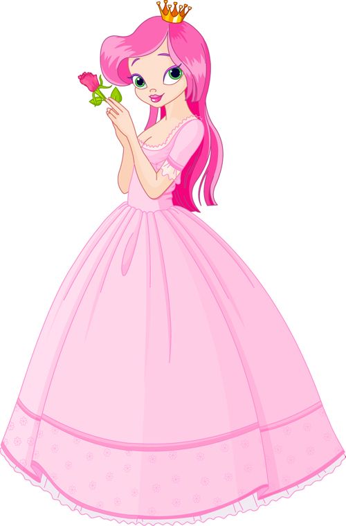 Cute Cartoon Princess | Cute Princess design vector set 05 ...