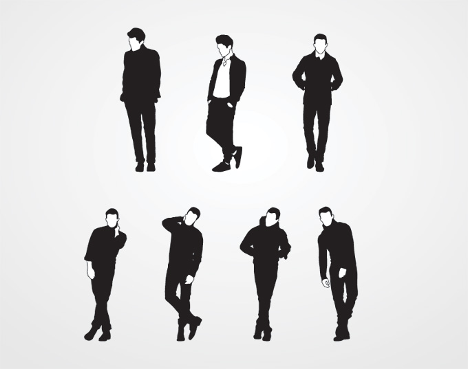 Male Silhouette Vectors (Free), vector image - 365PSD.com