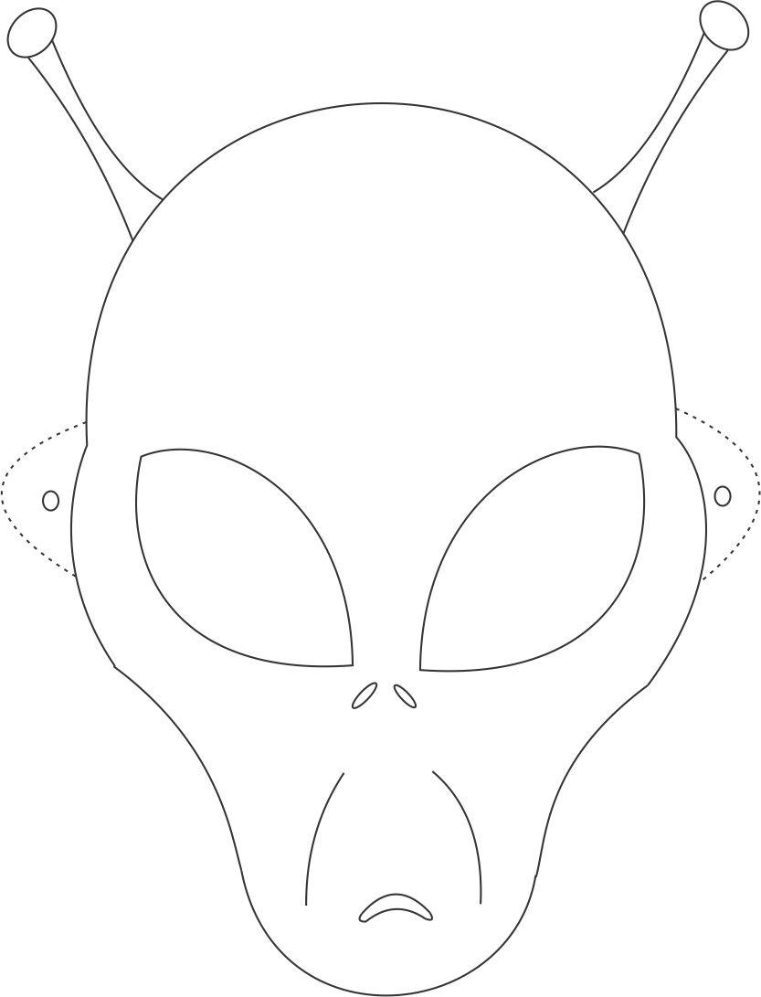 alien mask printable coloring page for kids pages of various ...