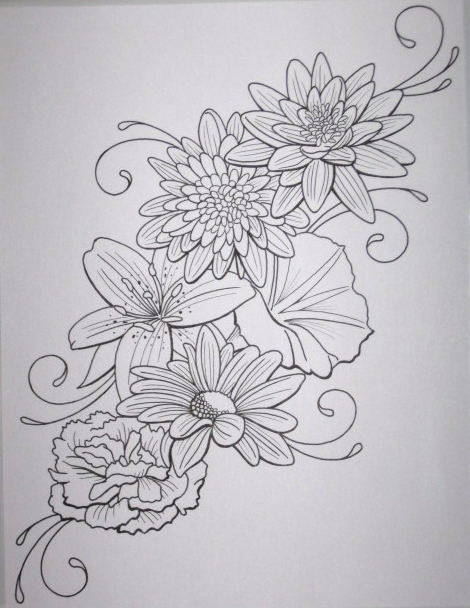 Daisy Flowers Tattoo Sketch | Tattooshunt.com