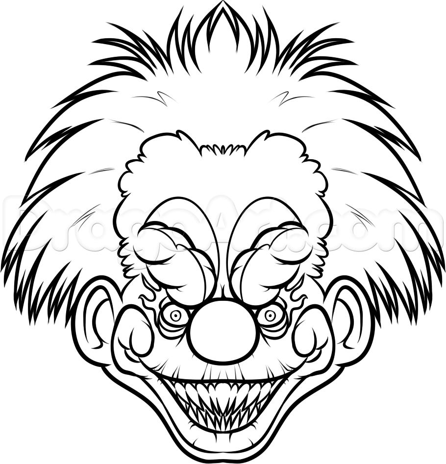 How to Draw a Killer Klown, Step by Step, Aliens, Sci-fi, FREE ...