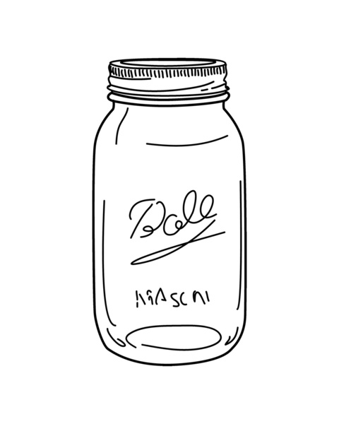 Mason Jar Outlines - Invitation Templates