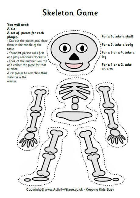 Printable Skeleton Game