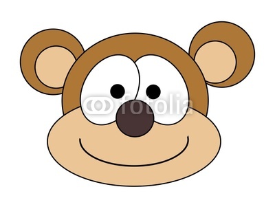 Monkey Face Cartoon - Isolated On White" Stock photo and royalty ...
