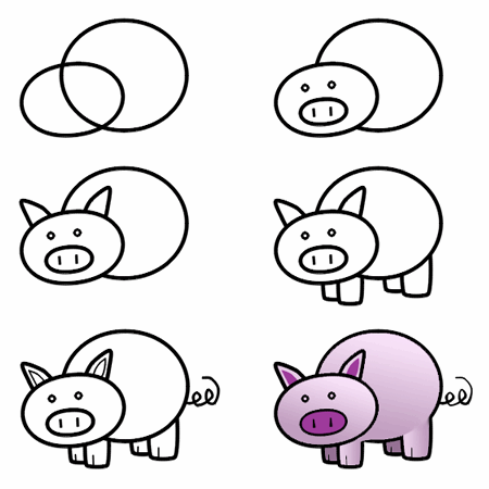 How to draw a pig step 3 | Drawing | Pinterest