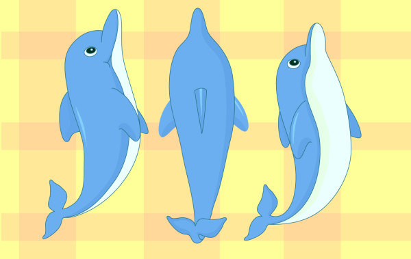 Cartoon dolphin Vector material_Download free vector,3d model,Icon ...