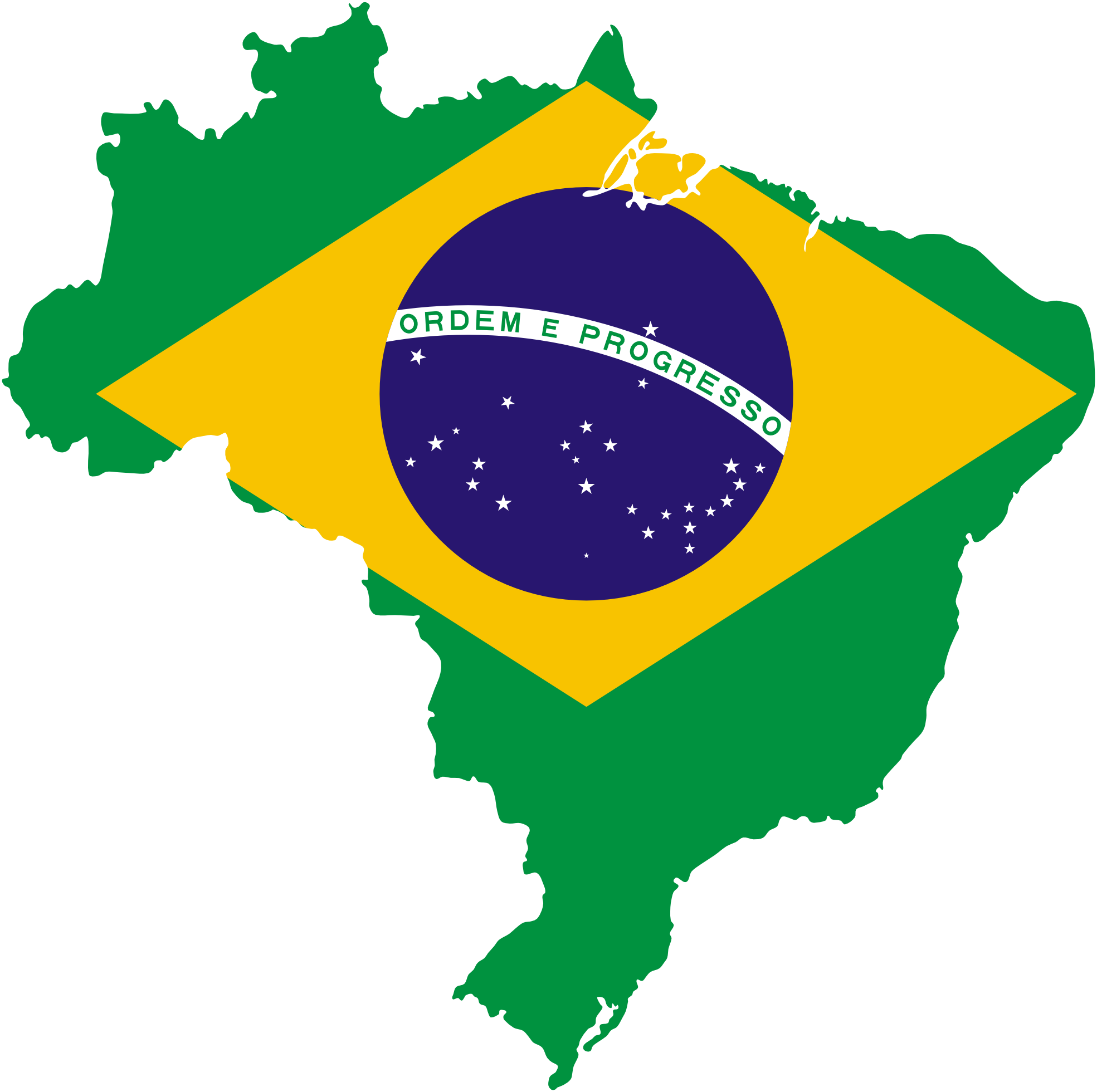 Clip Art: Map of Brazil with Flag Drapeau ... - ClipArt Best ...