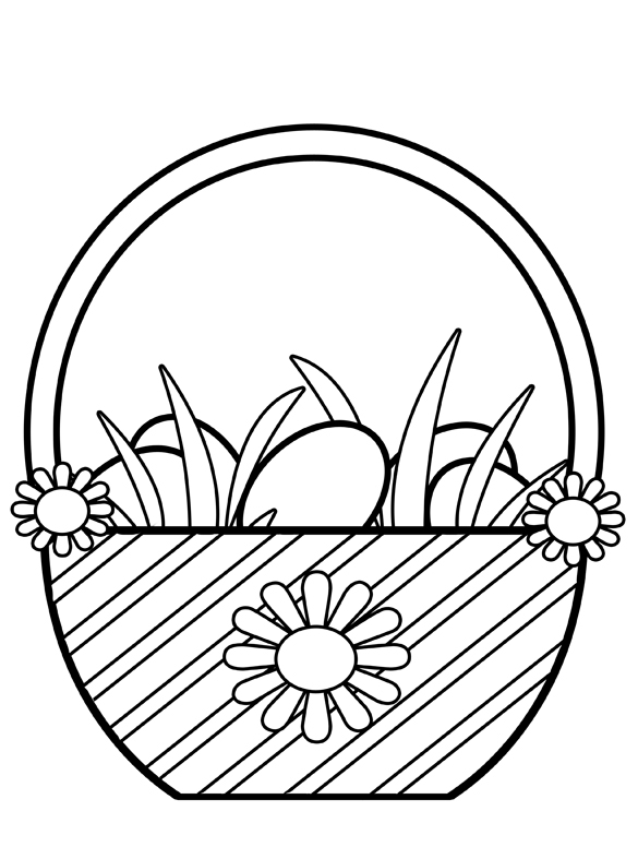 Pix For > Empty Easter Basket Clipart Black And White