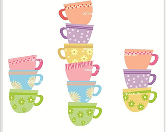 Popular items for tea party clipart on Etsy