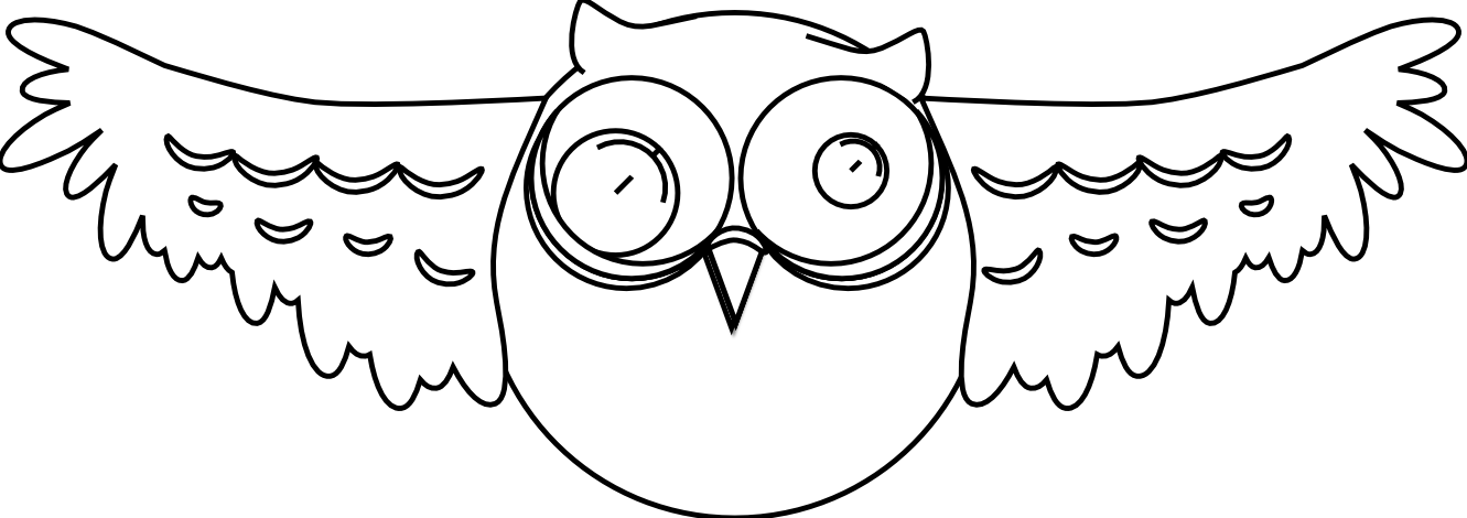 cartoon owl black white line art drawing scalable vector graphics ...