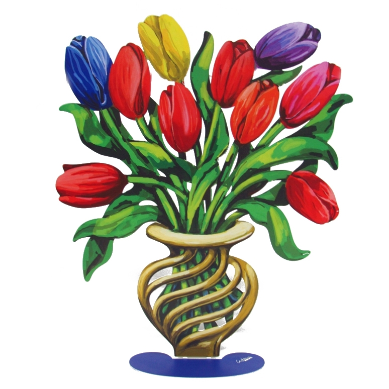 David Gerstein Large Signed Sculpture - Tulips | Judaica Web Store