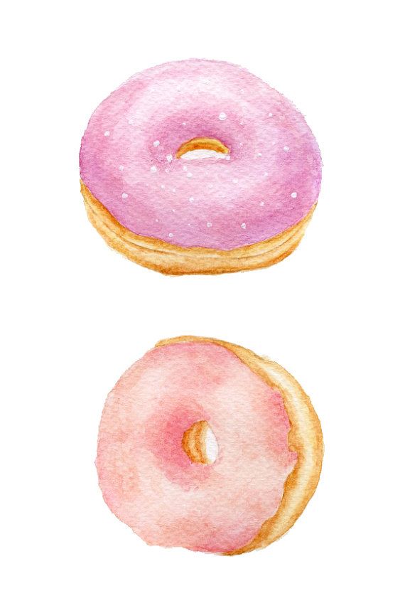 ORIGINAL Painting - Doughnuts (Food Watercolors Wall Art, Still Life)…
