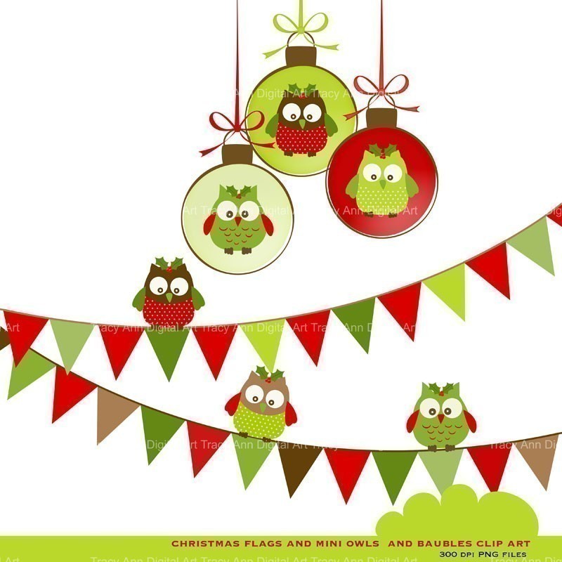 Clip Art Christmas Owl Medley commercial by TracyAnnDigitalArt