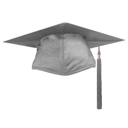 Cap and Gown Direct : Shiny Silver Graduation Cap and Tassel