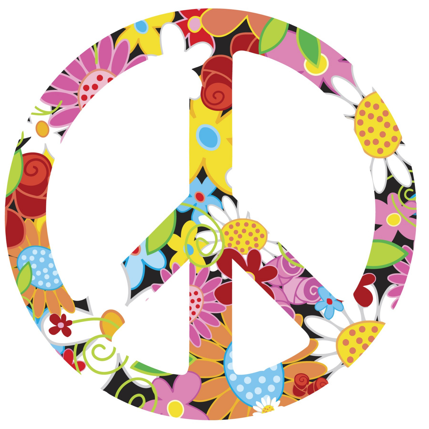 Floral Peace Sign Symbol Vinyl Wall Art Decal by wallartdesign