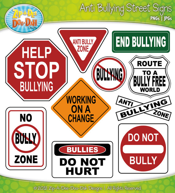 Anti Bullying Street Signs Clipart by ZipADeeDooDahDesign on Etsy