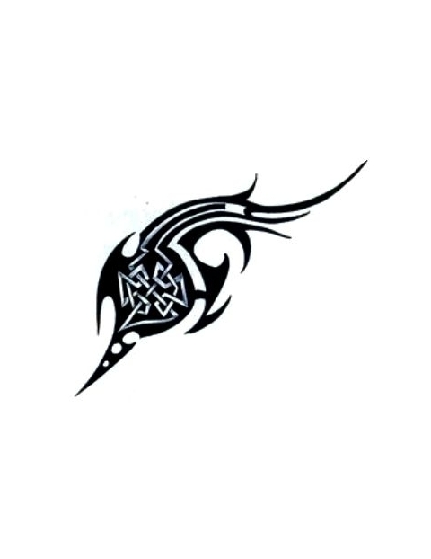 Weaved Tribal Design With Black Border Tattoo | Tony's Tattoo Gallery