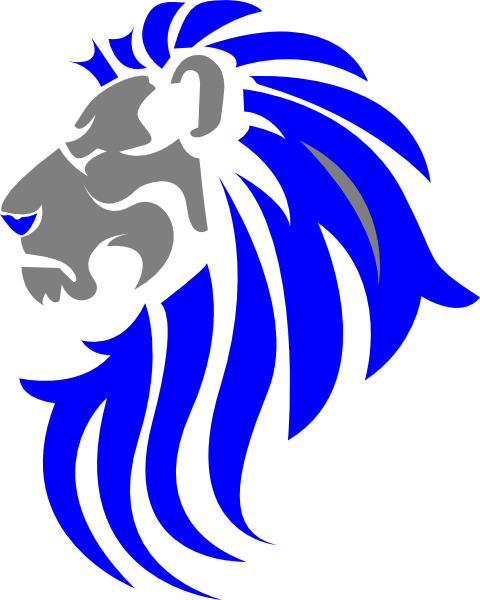 Blue Lion clip art - vector clip art online, royalty free & public ...