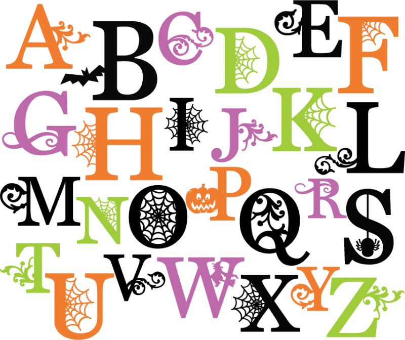 Halloween Monograms Set SVG scrapbook letters spiderweb svg cut ...