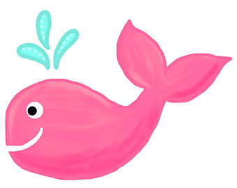 Popular items for pink whale clipart on Etsy