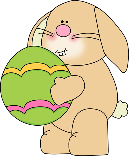 Bunny with a Big Easter Egg Clip Art - Bunny with a Big Easter Egg ...
