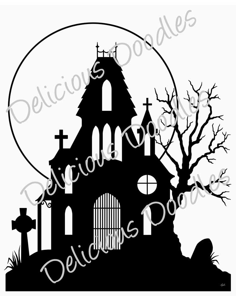 Haunted House Silhouette | lol-