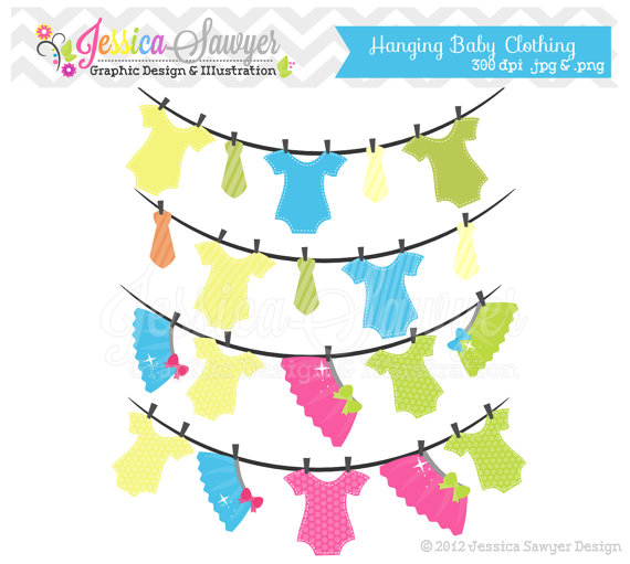 INSTANT DOWNLOAD Hanging baby clothing by JessicaSawyerDesign