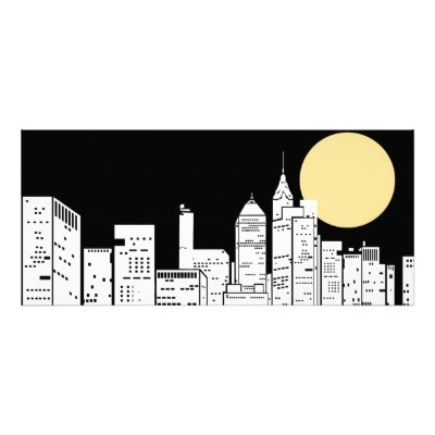 city skyline night silhouette