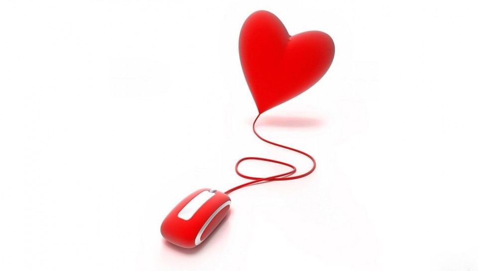 Computer mouse red heart balloons hd wallpaper - HD Wallpapers ...