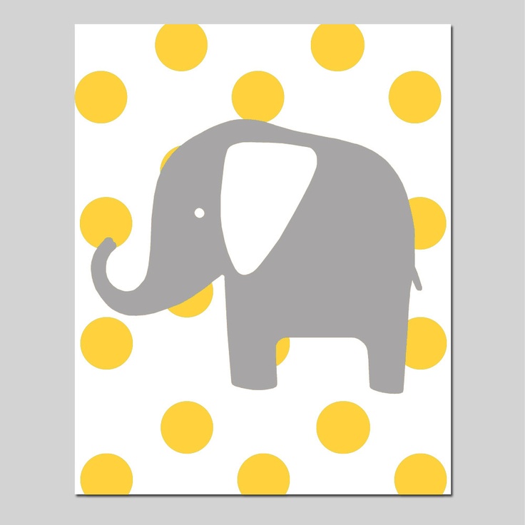 Polka Dot Elephant - 11x14 Print - Kids Wall Art for Nursery - Choose…