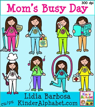 Moms-Busy-Day-Bundle-Clip-Art-for-Teachers-685725 Teaching ...