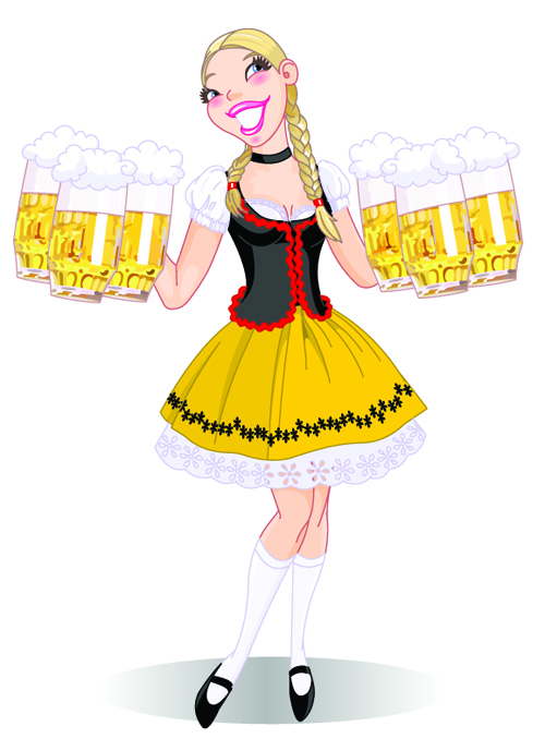 Elements of Beautiful German girl vector 05 - Vector People free ...