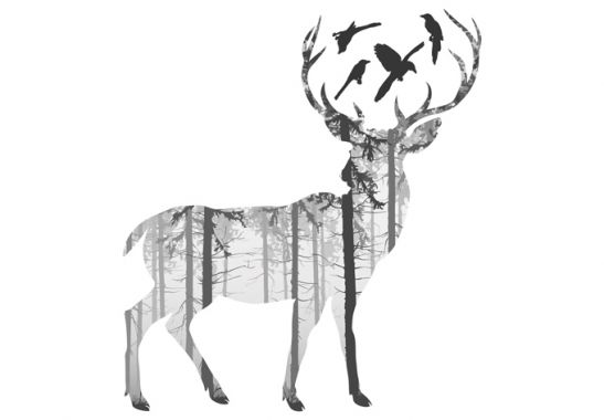 Deer Silhouette 1 Wall sticker - wall-art.com