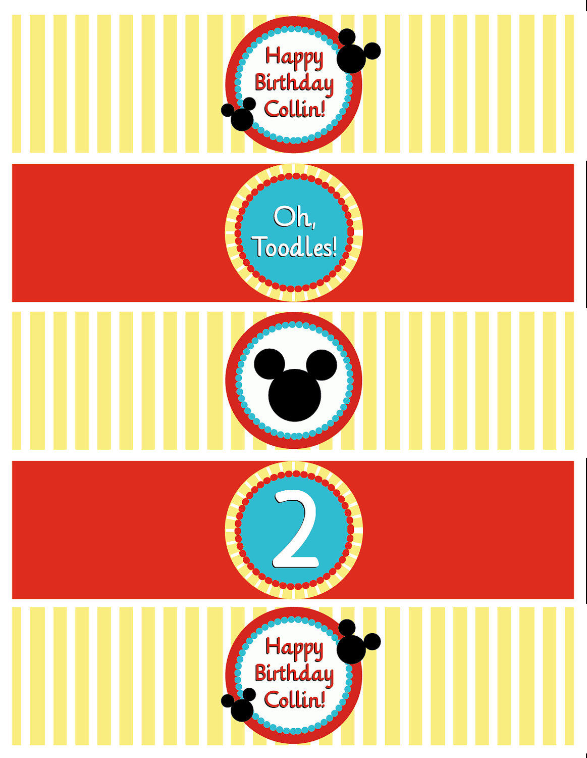 DIY Printable Mickey Mouse Cupcake Toppers by LaurenHaddoxDesign